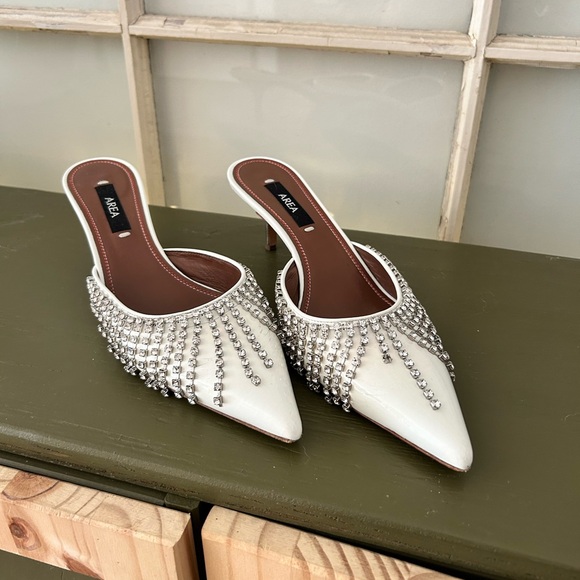 AREA Crystal Fringe Kitten Heel - Picture 2 of 4